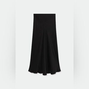 Silk laundry Long Bias Cut Skirt Black